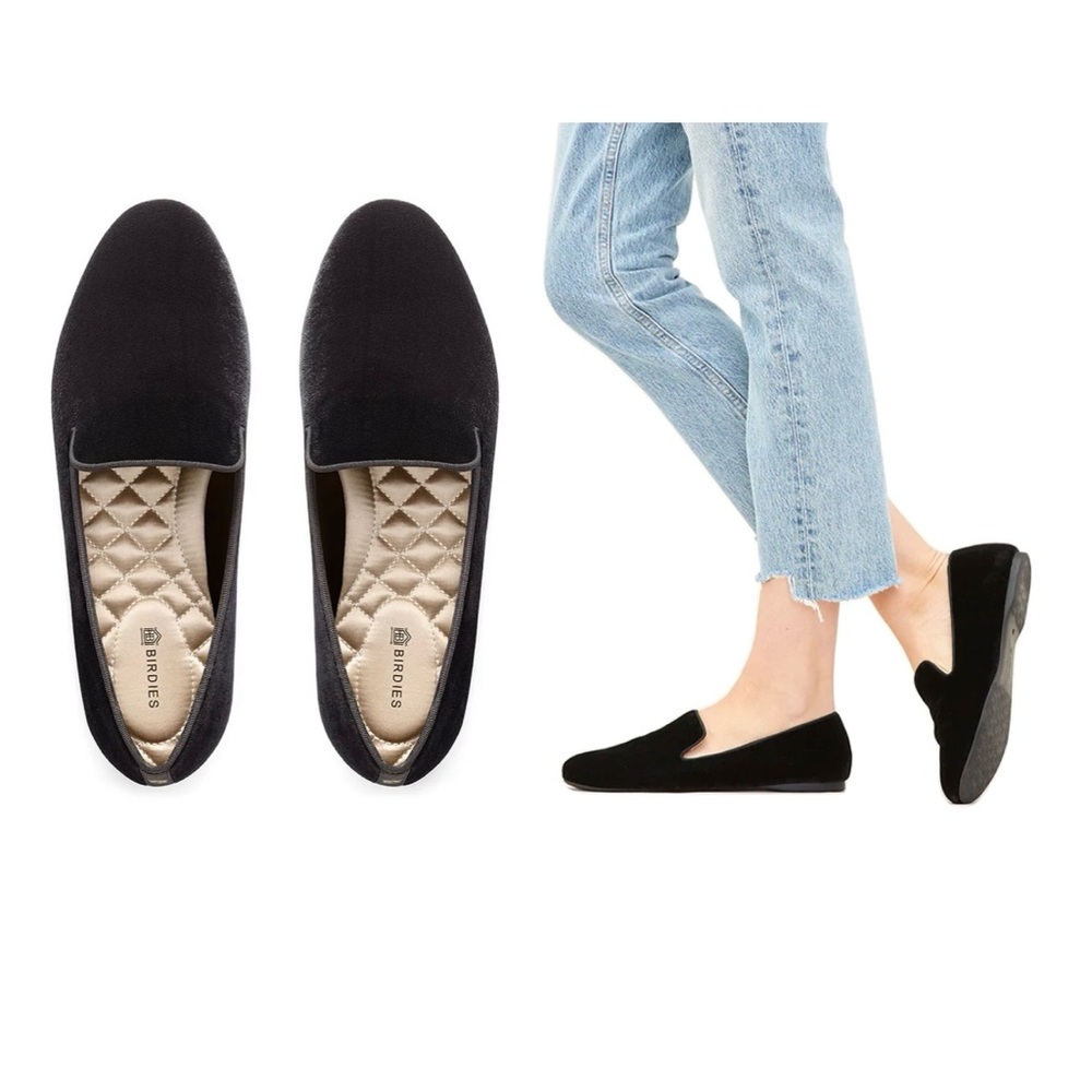 Black Birdies Velvet loafers THE STARLING